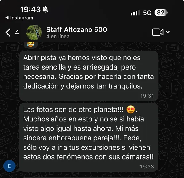 Mensaje de WhatsApp de un cliente